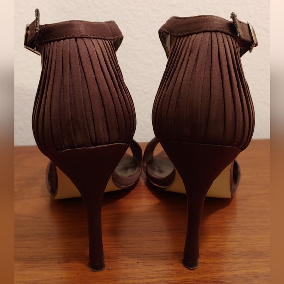 Nine West Ankle Strap Brown Heels W7 - Picture 3 of 5